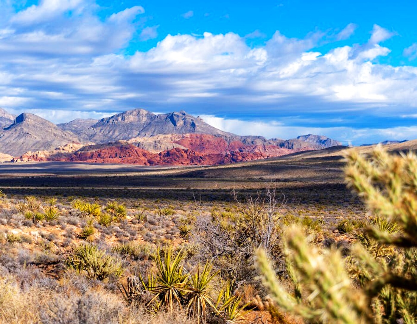 Red Rock Canyon under bright blue skies, Las Vegas